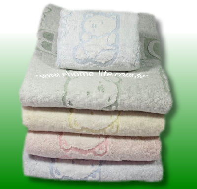 前漂北極熊寶寶浴巾-尺寸:76*146cm-綠色